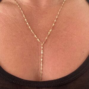 Celebrity Stylist Designed Solid Real 14k Gold Lariat Necklace Holiday Gift!